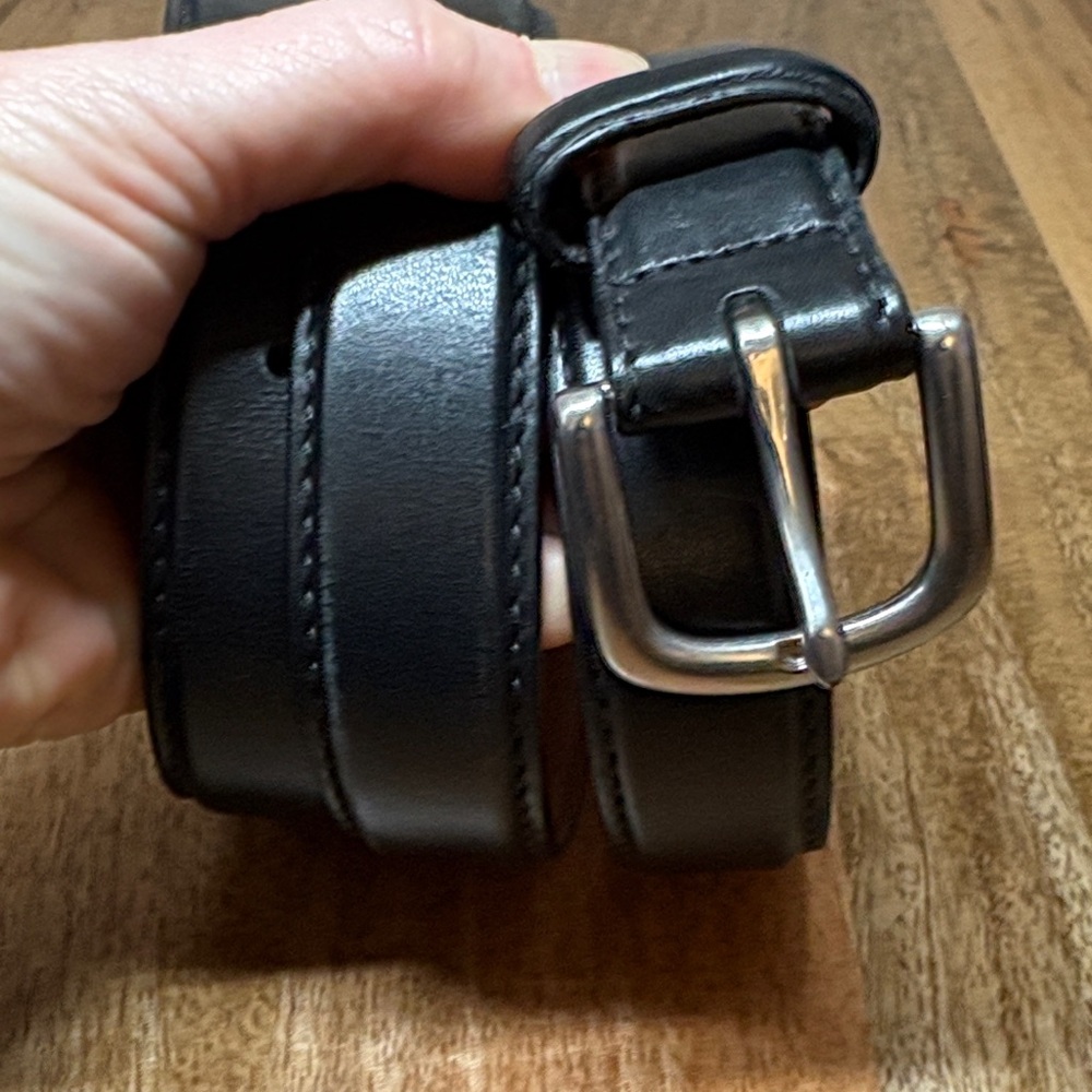 L.L. Bean Black Leather Belt Size 42